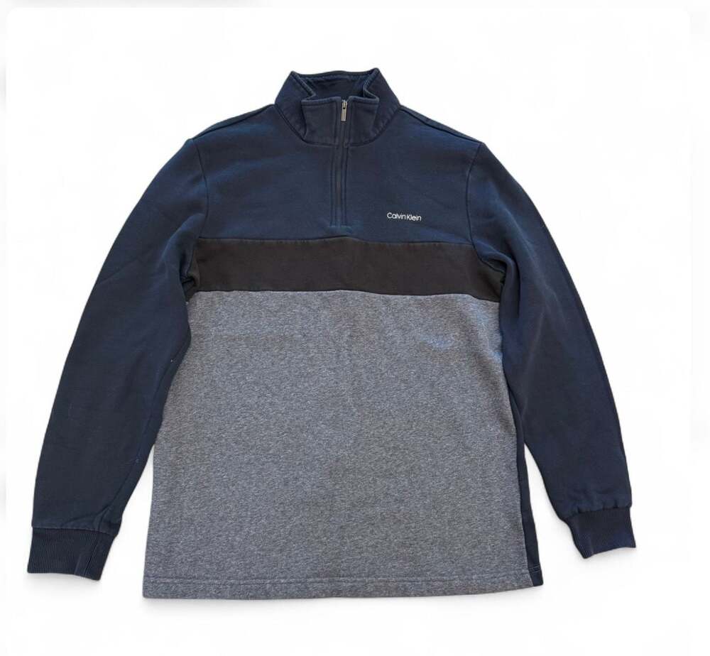 Size S - Calvin Klein Men's Colorblock 1/4 Zip Pullover Sweatshirt
